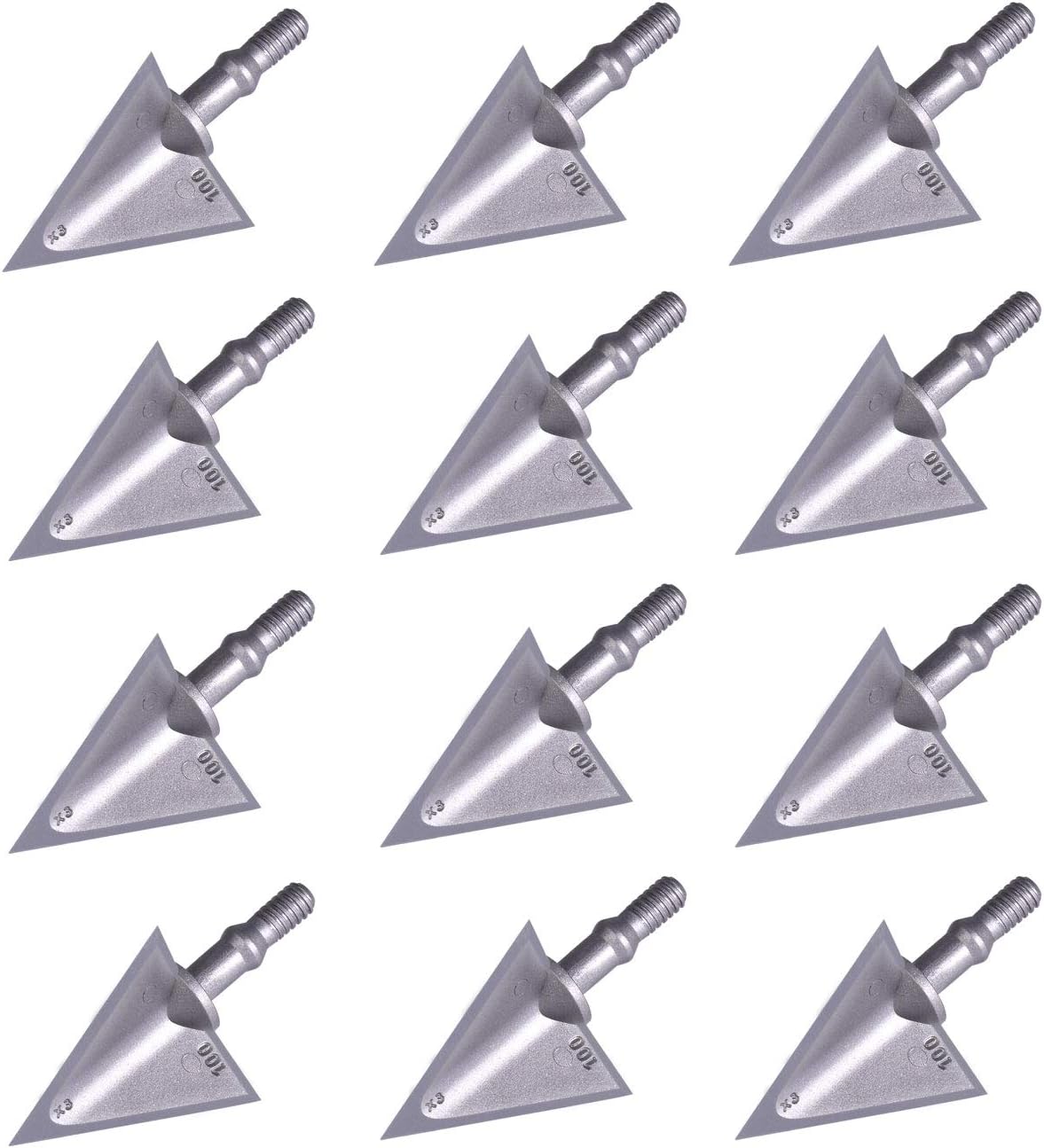 Archery Broadheads 100/125 Grain Fixed Blades Stainless Steel Hunting Broadheads for Crossbow Recurve Bow and Compound Bow 6/12 PK