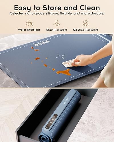 Miniatura 7 de iTRUSOU Bandeja de calentamiento eléctrica, diseño portátil y plegable. Mantén las comidas calientes con alfombrillas enrollables de silicona