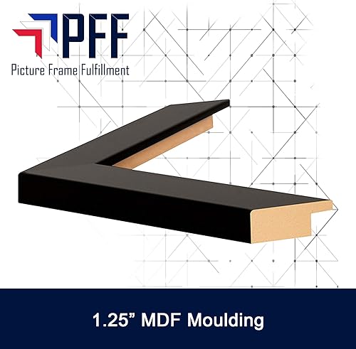 Miniatura 2 de Pictureframefactoryoutlet set de 4 portarretratos de 8" por 10" de acabado suave, 1.25" de ancho, negro