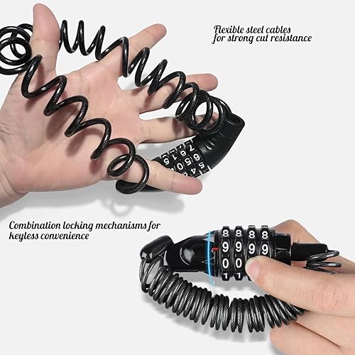 Miniatura 2 de 2 unids motocicleta casco cerradura bicicleta cable bloqueo combinación seguridad viaje equipaje cerradura con 4 contraseña Digtal