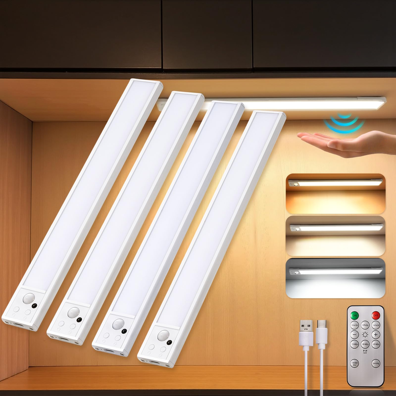 WD Luz LED con Sensor de Movimiento — 3 Modos