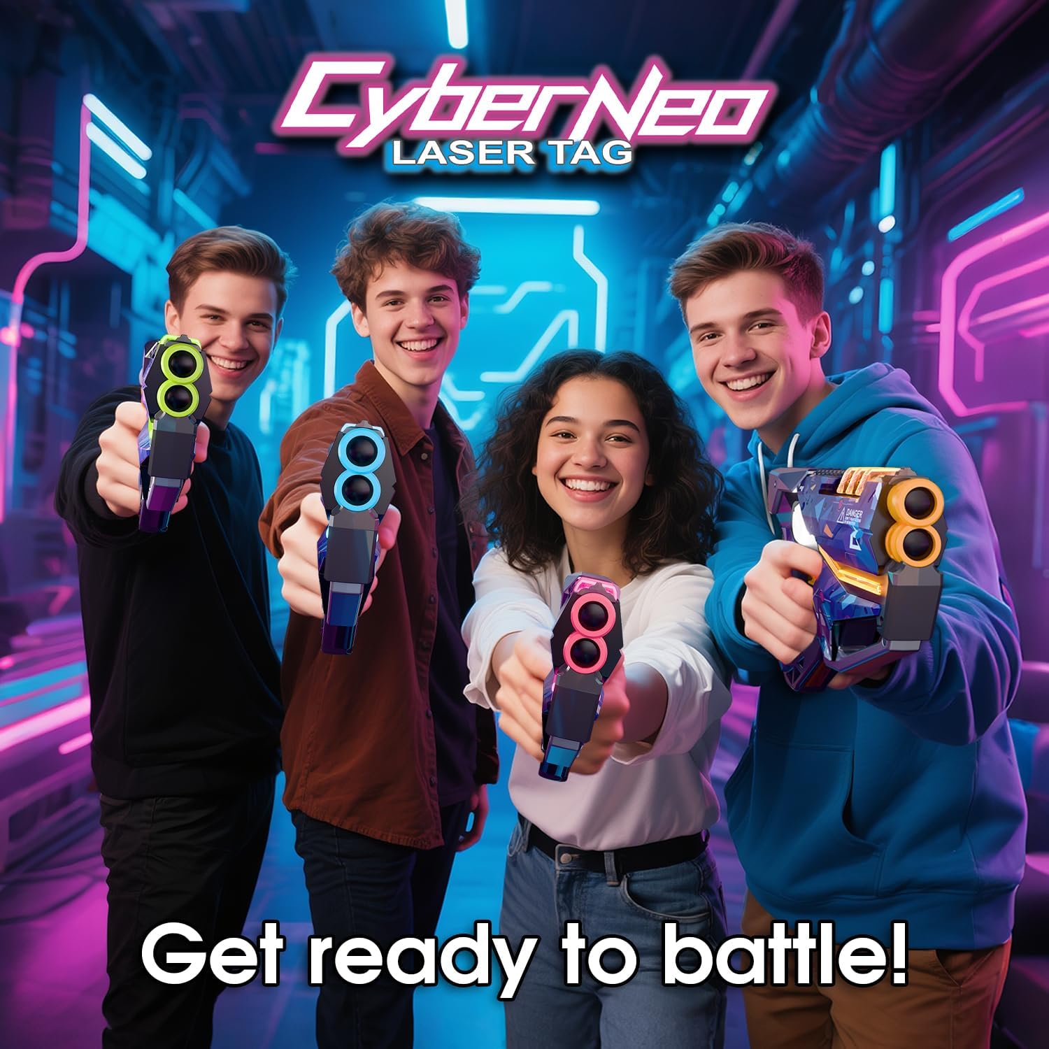Laser Tag Set of 4, Gifts for 8 9 10 11 12 13 Year Old Boy Birthday | Lazer Tag Guns with Vests, Outdoor Family Game for Kids, Teens & Adults, Teens Boys Toys Age 8-10 Years Gift