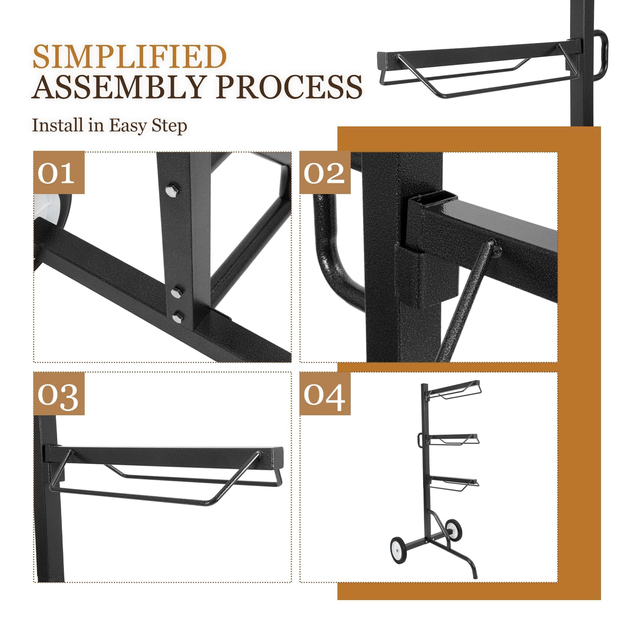 Supporto per sella a 3 livelli, carrello con ruota, supporto girevole resistente per sella in stile inglese e occidentale, portatile, per riporre le puntine del cavallo