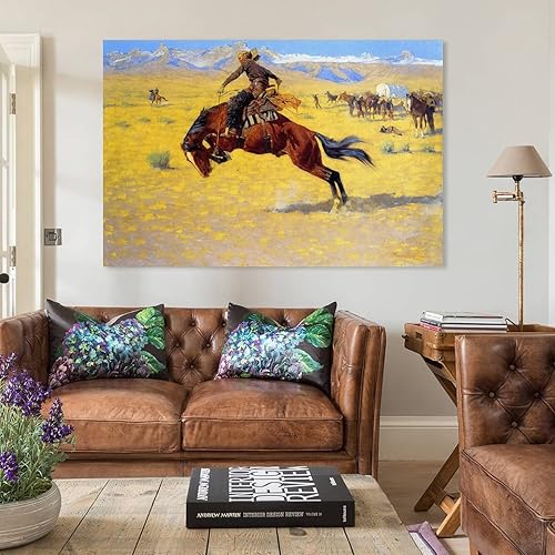 Vista 3 de 10 pinturas famosas de Frederic Remington – Póster artístico en lienzo de la mañana fría en la gama, arte de pared y arte de pared, póster moderno