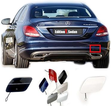 Rear Tow Cover for 15-20 Mercedes-Benz C-Class W205 Sedan Fit C180 C200 C220 C250 C260 C280 C300 C320 C350 2015 2016 2017 2018 2019 2020 Bumper Hook Eye Cap
