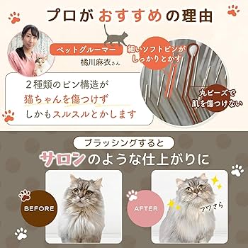 Amazon.co.jp: 猫 ブラシ【トリマー監修】 解説動画 説明書付