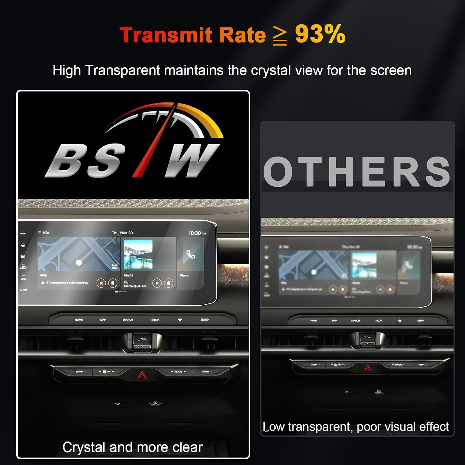 for 2027 Kia Telluride Screen Protector for 2027 Telluride S/EX/LX/SX Prestige (X-Line/X-Pro) 12.3-In Display Telluride Hybrid Bubble Free Soft Protective Film 2PCS (2027 Telluride 12.3-In Nano)