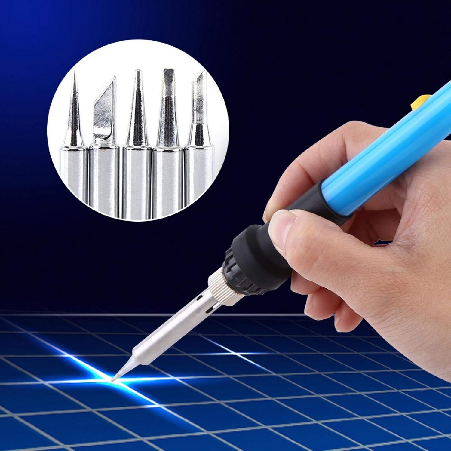 Soldering Iron Kit 220V 60W Adjustable Temperature Soldering Iron with 5 Tips
