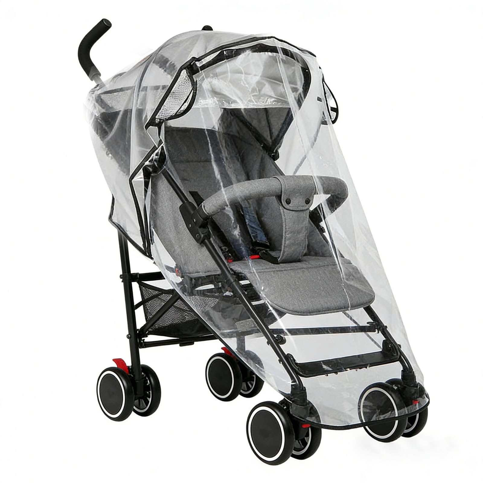 Homshsjhkis Regenschutz Kinderwagen, Universal Komfort Regenschutz Kinderwagen, Regenverdeck Buggy mit Fenster und Doppel Reißverschluss zum Öffnen, Transparent, Schadstofffrei, Gute Luftzirkulation