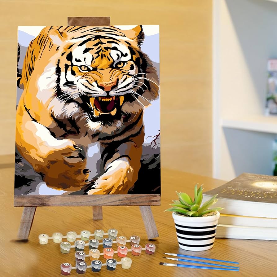 Amazon | COMBYEO Tiger Paint by Numbers 大人用 初心者向け