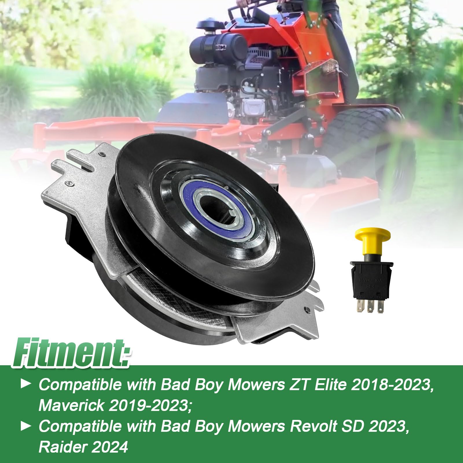 070-0056-00 056-8058-00 - Embrague de cortacésped eléctrico con interruptor compatible con cortacéspedes Bad Boy ZT Elite & Maverick 2019-2023