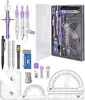 Vista 11 de Mr. Pen Juego de geometría con transportador de brazo giratorio de 6 pulgadas, compás, escuadras, regla, compases y transportador, juego de 15 piezas