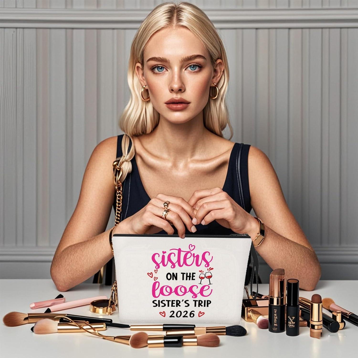 Sister Trip 2026 Sister On The Loose Sisters Trip 2026 Weekend Sister Vacation Makeup Bag Girl Trip Travel Cosmetic Case Zipper Pouch Sisters Vacay Gift Road Trip - Image 7