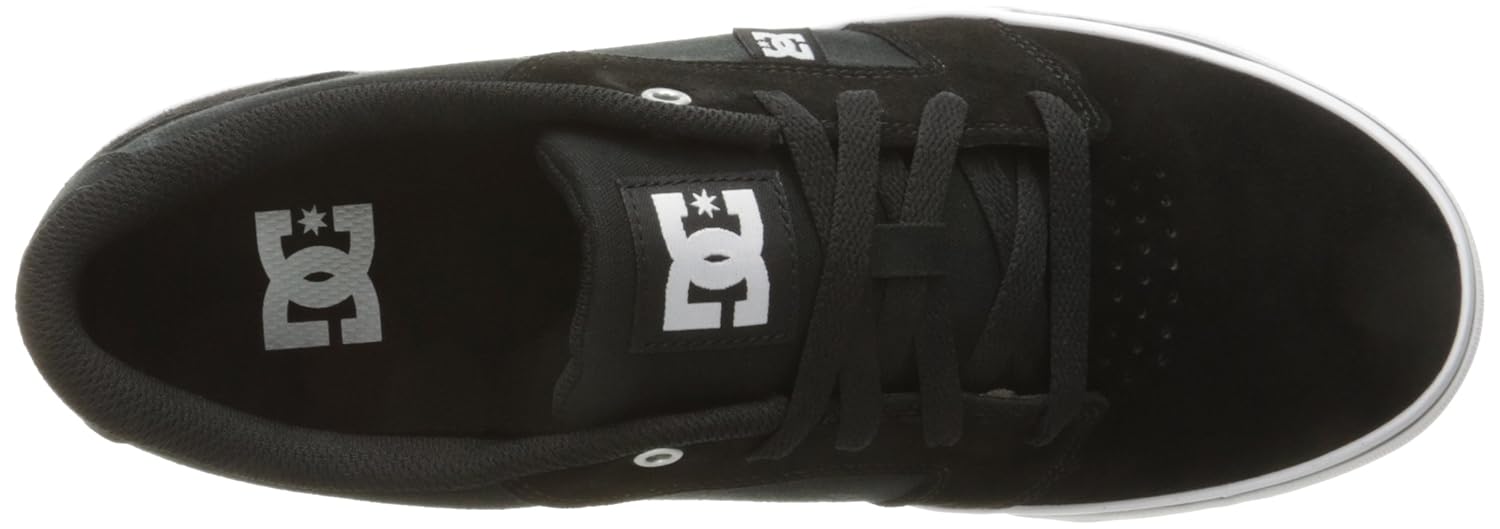 DC Men's Anvil Casual Skate Shoe Skateboarding, Black/White/Black, 13