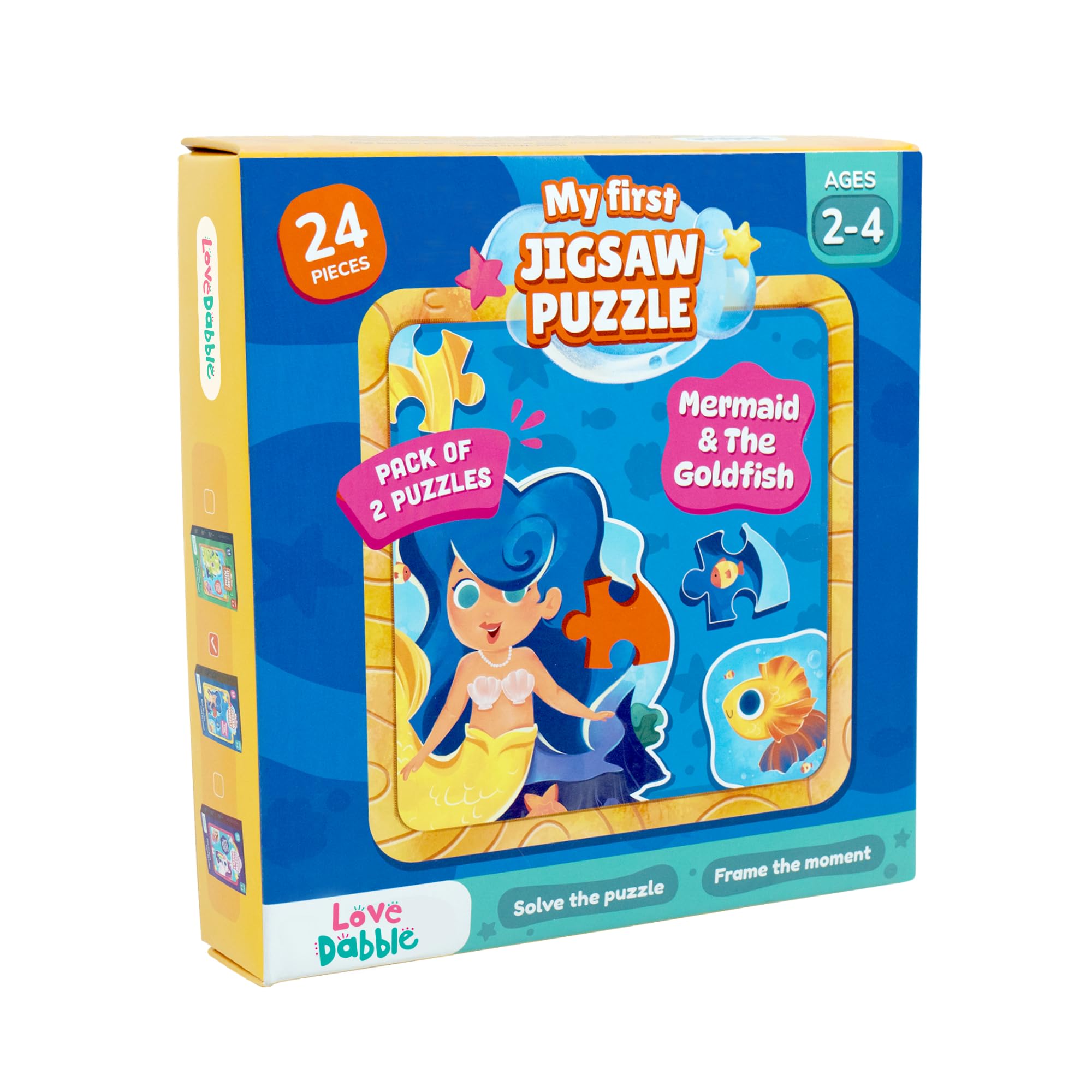 LoveDabble Mermaid Puzzles for Kids - My First Jigsaw Puzzle - Mermaid & The Goldfish | Puzzles for Kids Ages 2-4 | Animal Puzzles for Toddlers and Kids