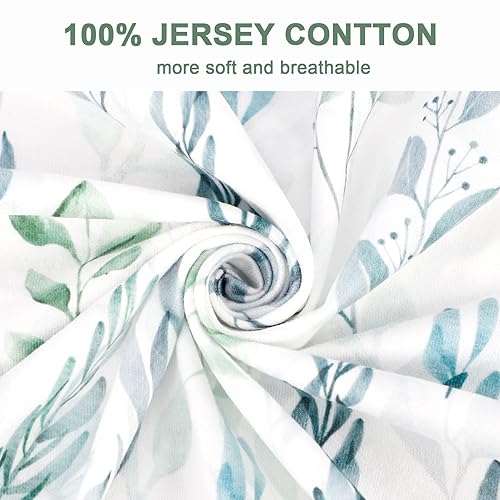 Miniatura 6 de DILIMI Sábana bajera ajustable para cuna para bebé, niños y niñas, sábana de mezcla de algodón ultra suave, se adapta a colchones estándar para cuna