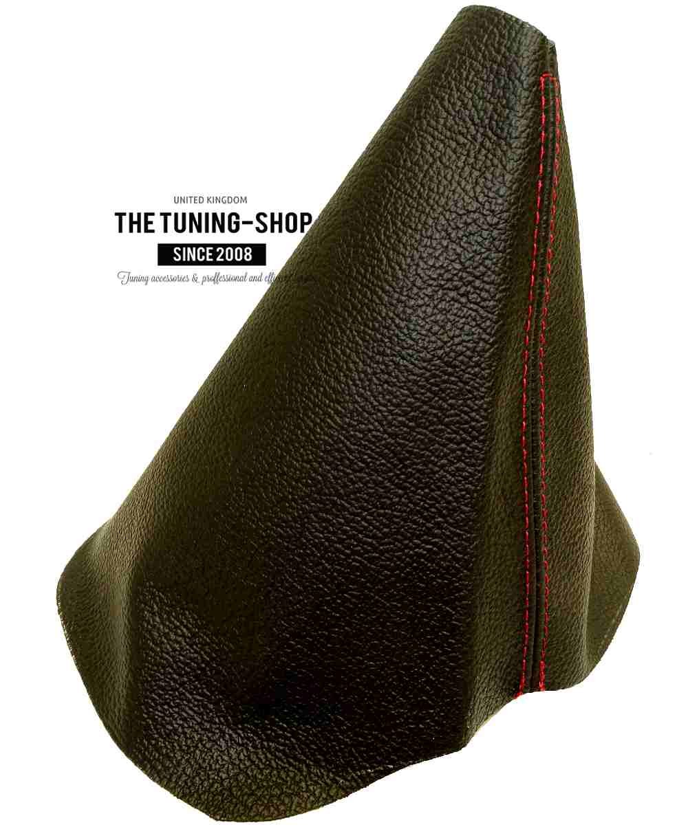 The Tuning-Shop Ltd for Volkswagen Beetle 1997-2011 Black Leather Shift Boot Red Stitching