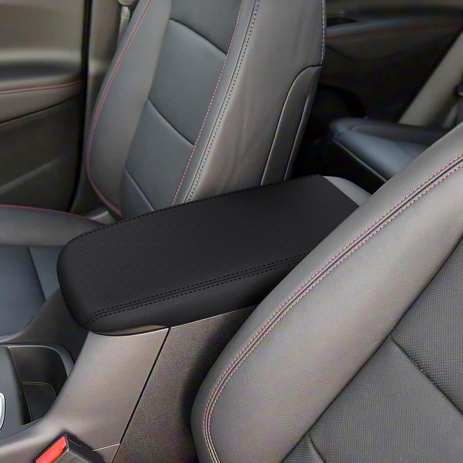 faccaibbg Black Leather Armrest Cover for 2018-2024 Chevrolet Equinox