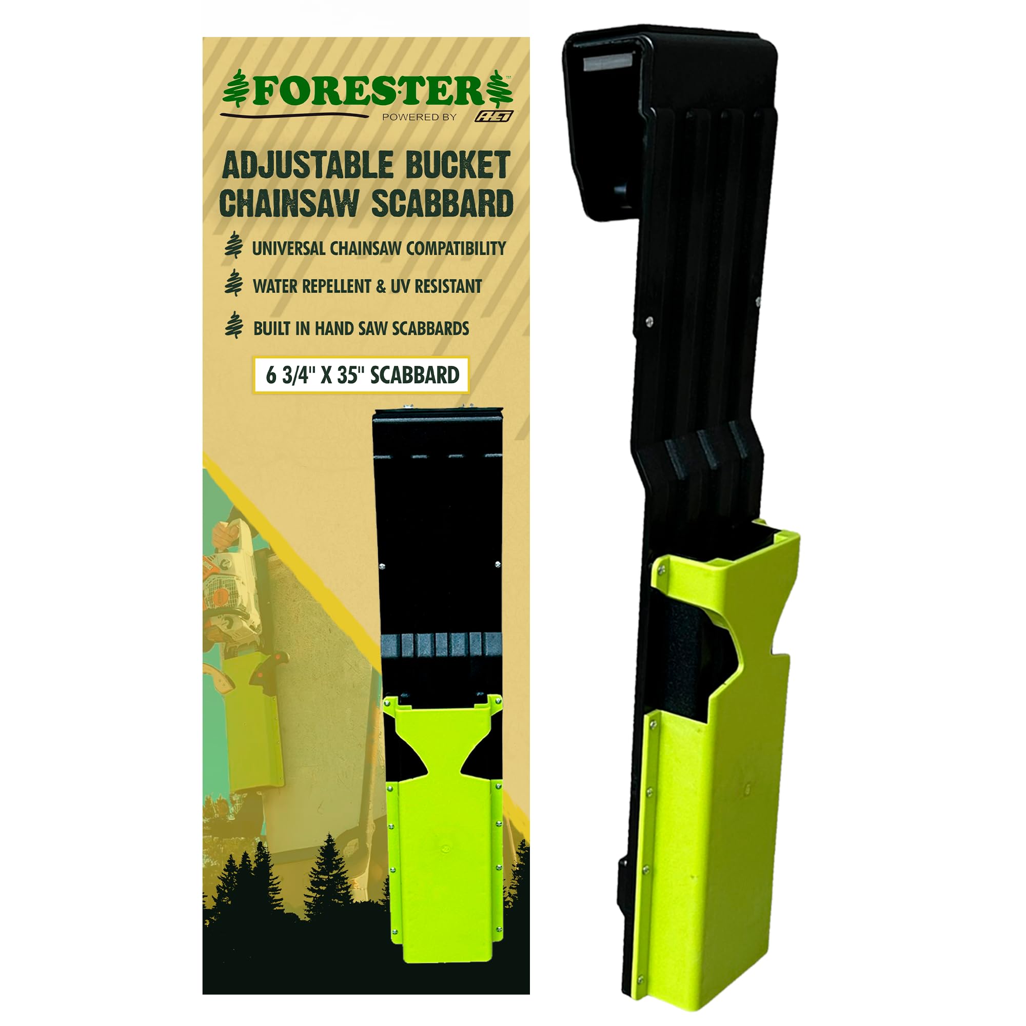FORESTER Adjustable Bucket Chainsaw Scabbard with Handsaw Holder | Chainsaw Holder for Bucket Truck Accessories