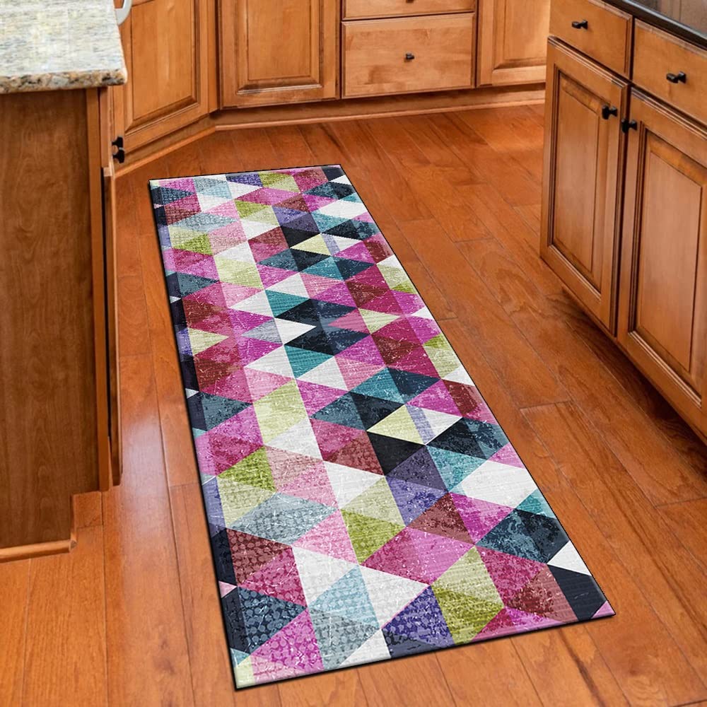 Dywan chodnik do korytarza kolorowy 80 x 300 cm geometryczny dywan mata antypoślizgowa zmywalna chodnik dywan do kuchni sypialni korytarza schody drzwi z możliwością personalizacji