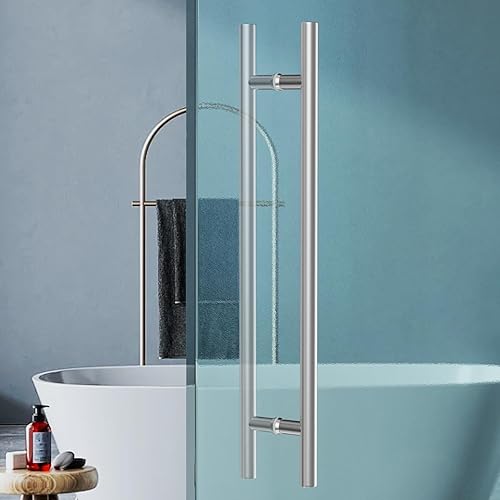 Miniatura 6 de Ranbo Manija de puerta de acero inoxidable 304 resistente de grado comercial de 12 pulgadas, tirador de puerta de granero, tirador de vidrio,