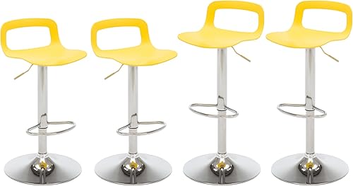 NOBPEINT - Taburete giratorio giratorio para barra (4 unidades), color amarillo