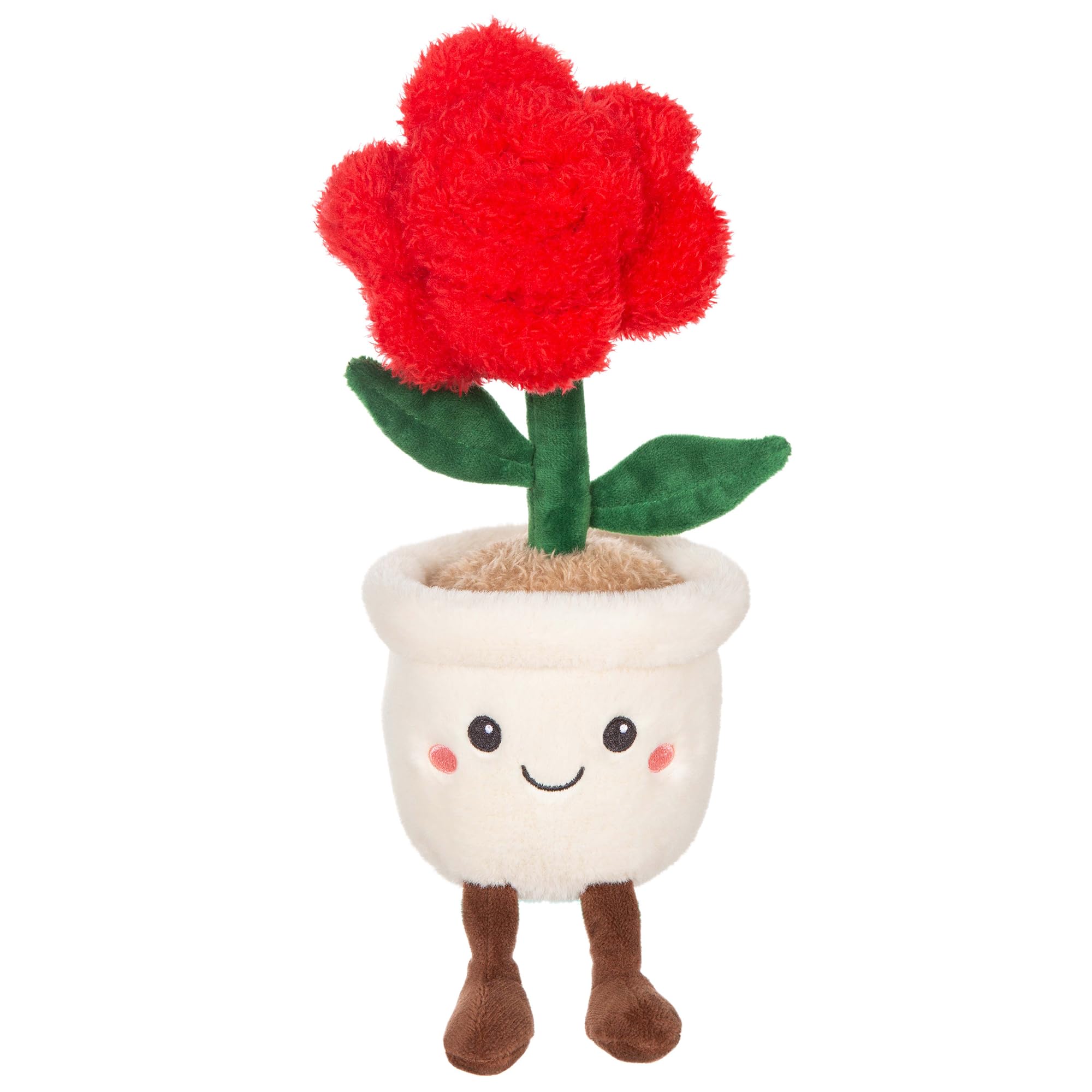 Gipsy Toys - Mimi Flowers - Peluche Flor – Rosa Roja con Maceta Crema - 24 cm - Idea Regalo Niños y Adultos - Peluche Kawaii - Suave y Lavable - Peluche Flor Positiva