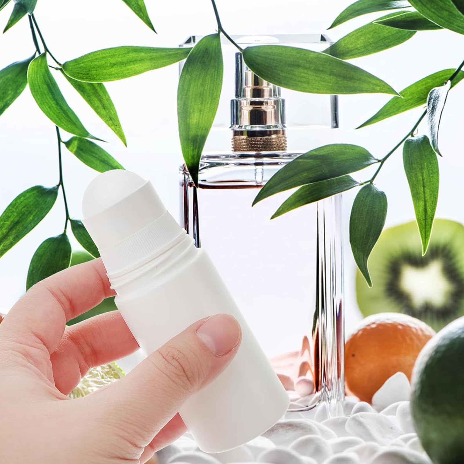 JIUWU Leere Rollerball-Flaschen 50 Ml – 3 Stück, Transparent, Für ätherische Öle, Parfüm & DIY-Kosmetik