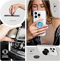 Vista 8 de PopSockets Agarre para teléfono con soporte expandible, agarre adhesivo, color negro