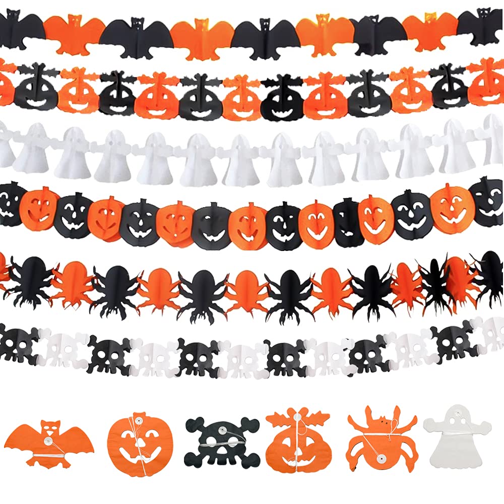 Halloween Girlande Set - Fledermaus & Spiral Girlanden Für Party Deko Innen & Outdoor