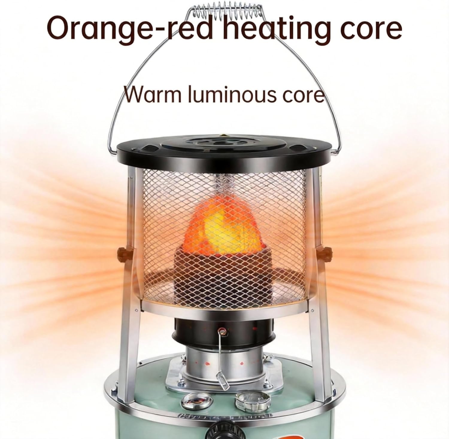 Non Electric Heaters for Indoor, 9000 BTU Portable Kerosene Heater with 18-Hour Runtime, Emergency Heating Solution for Indoor Home Garage Camping Power Outage (Black)