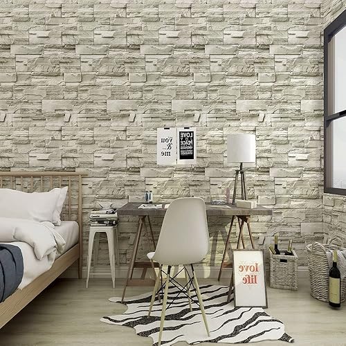 Papel tapiz de ladrillo con patrón de ladrillo sintético, papel tapiz decorativo de piedra de ladrillo, autoadhesivo, papel tapiz autoadhesivo para