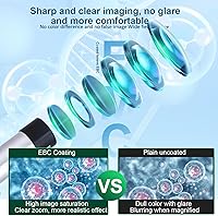 Vista 2 de Microscope for Kids & Adults,40X-2000X Microscope with Phone Adapter & Slides Set,Suitable for Students School Lab and Home Education