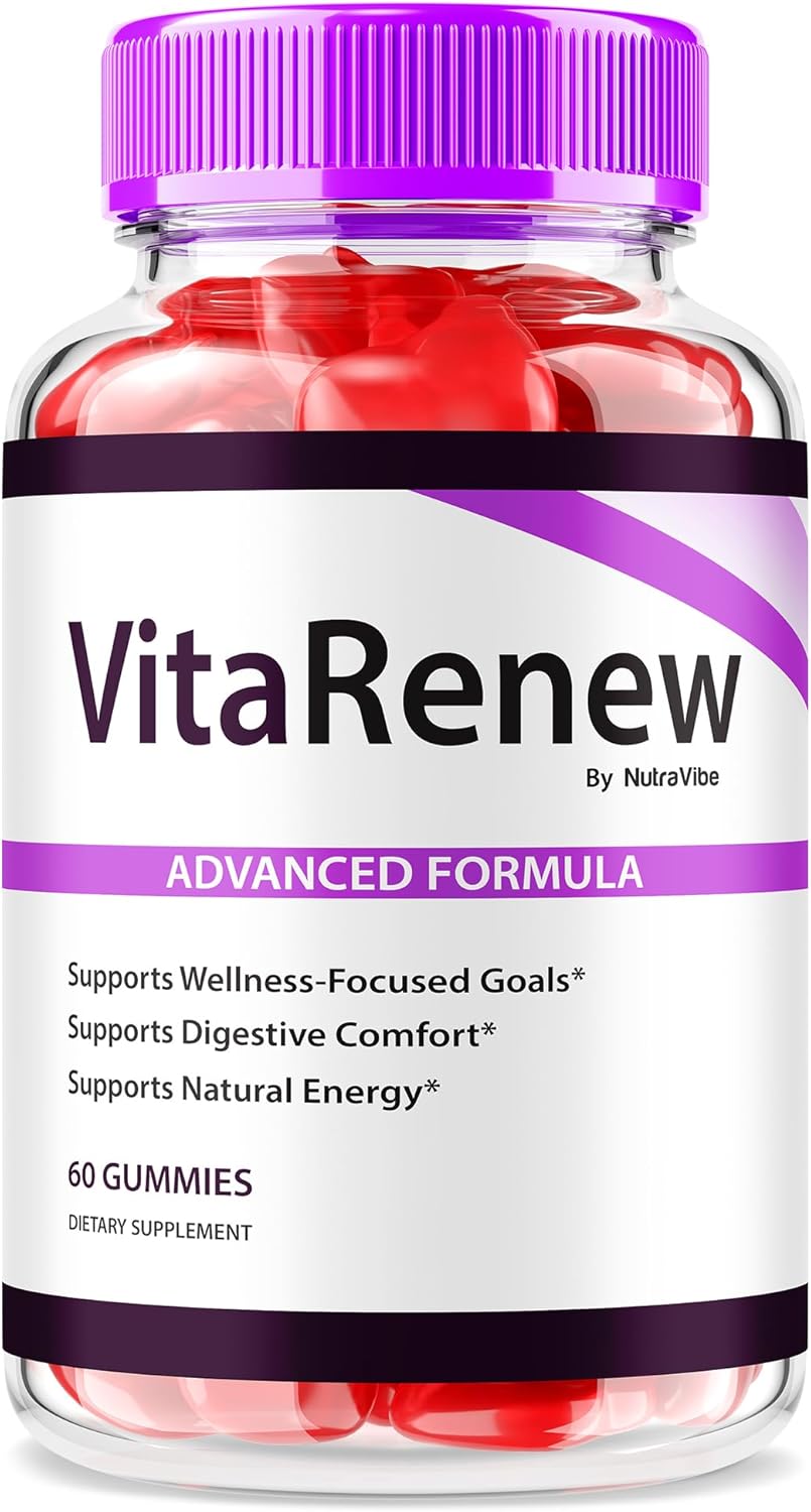 VitaRenew Gummies - Powerful Hydrating Formula for Age-Related Damage, Vita Renew Skin Care Gumies, Youthful and Healthy Skin Care, Great Tasting, Easy to Chew Gummy (60 Gummies)