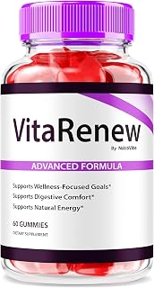 VitaRenew Gummies - Powerful Hydrating Formula for Age-Related Damage, Vita Renew Skin Care Gumies, Youthful and Healthy Skin Care, Great Tasting, Easy to Chew Gummy (60 Gummies)