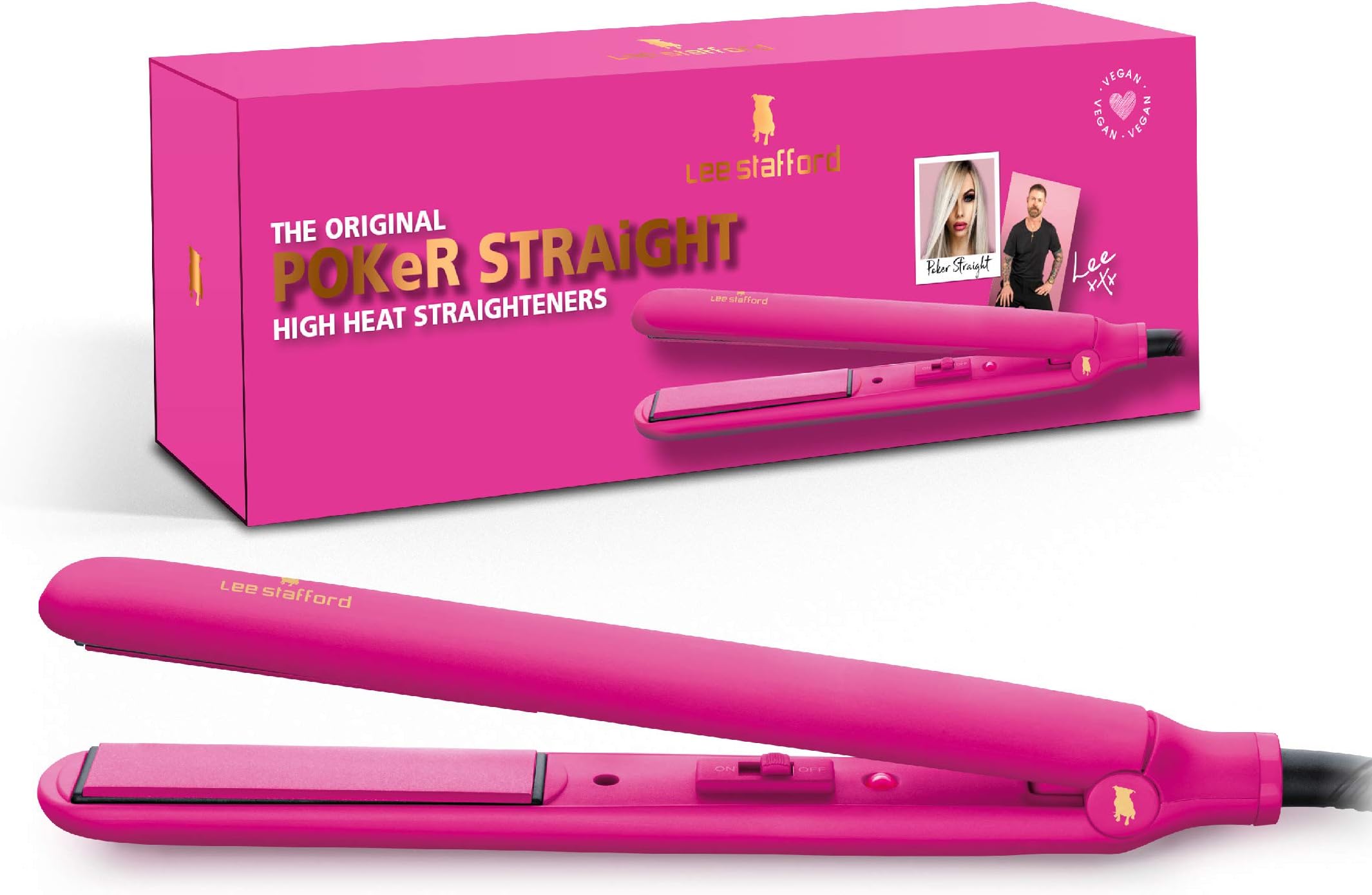 Lee Stafford Poker Straight, High Heat Hair Straighteners, Hot Pink
