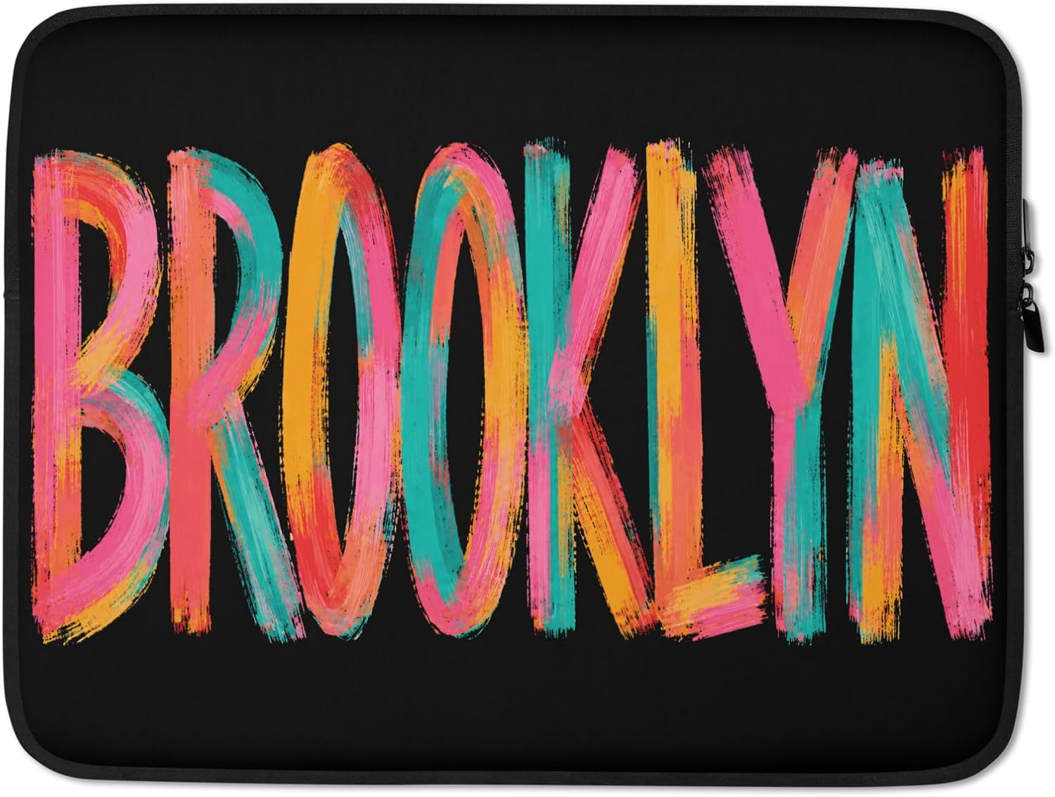Brooklyn First Name Colorful Brushstroke Letters Graphic Laptop Sleeve