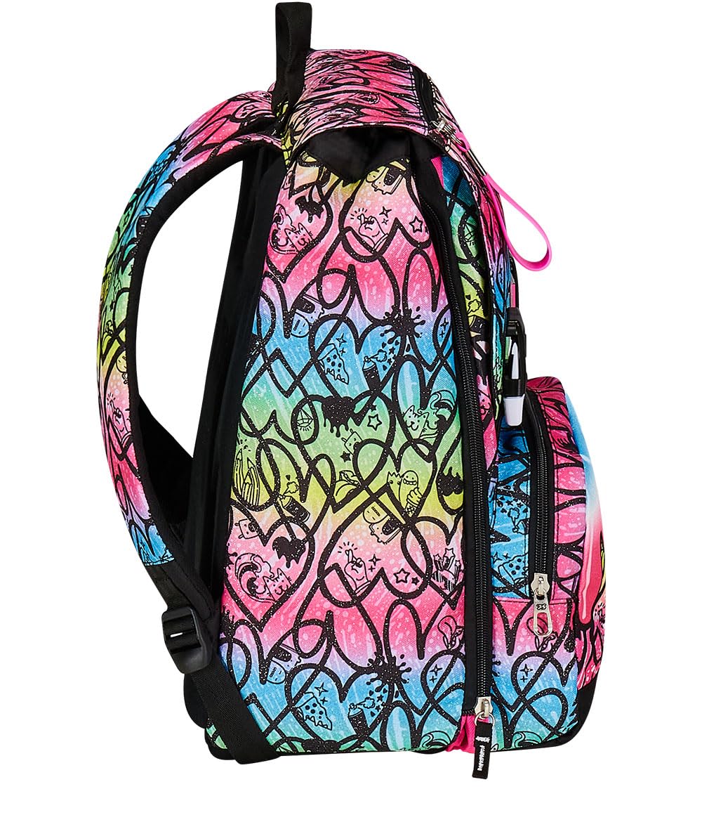 Seven Zaino Doppio Scomparto Estensibile JumpLove, Rosa, Maxi Capienza + Astuccio 3 Scomparti Rosa, Bambina e Ragazza