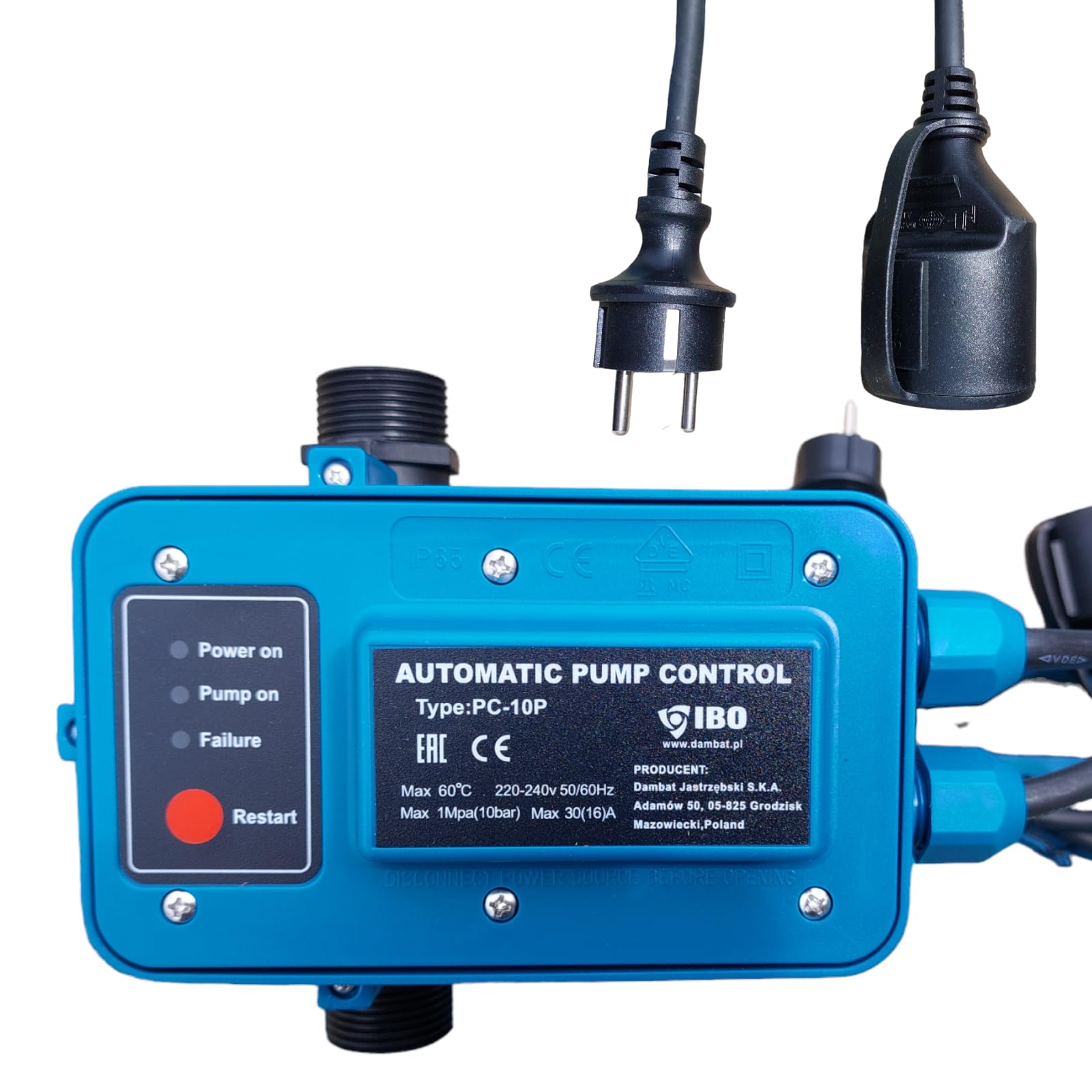 Pumpensteuerung PC-10P für Gartenpumpe/Tiefbrunnenpumpe 1" bis 2,2kW -16A