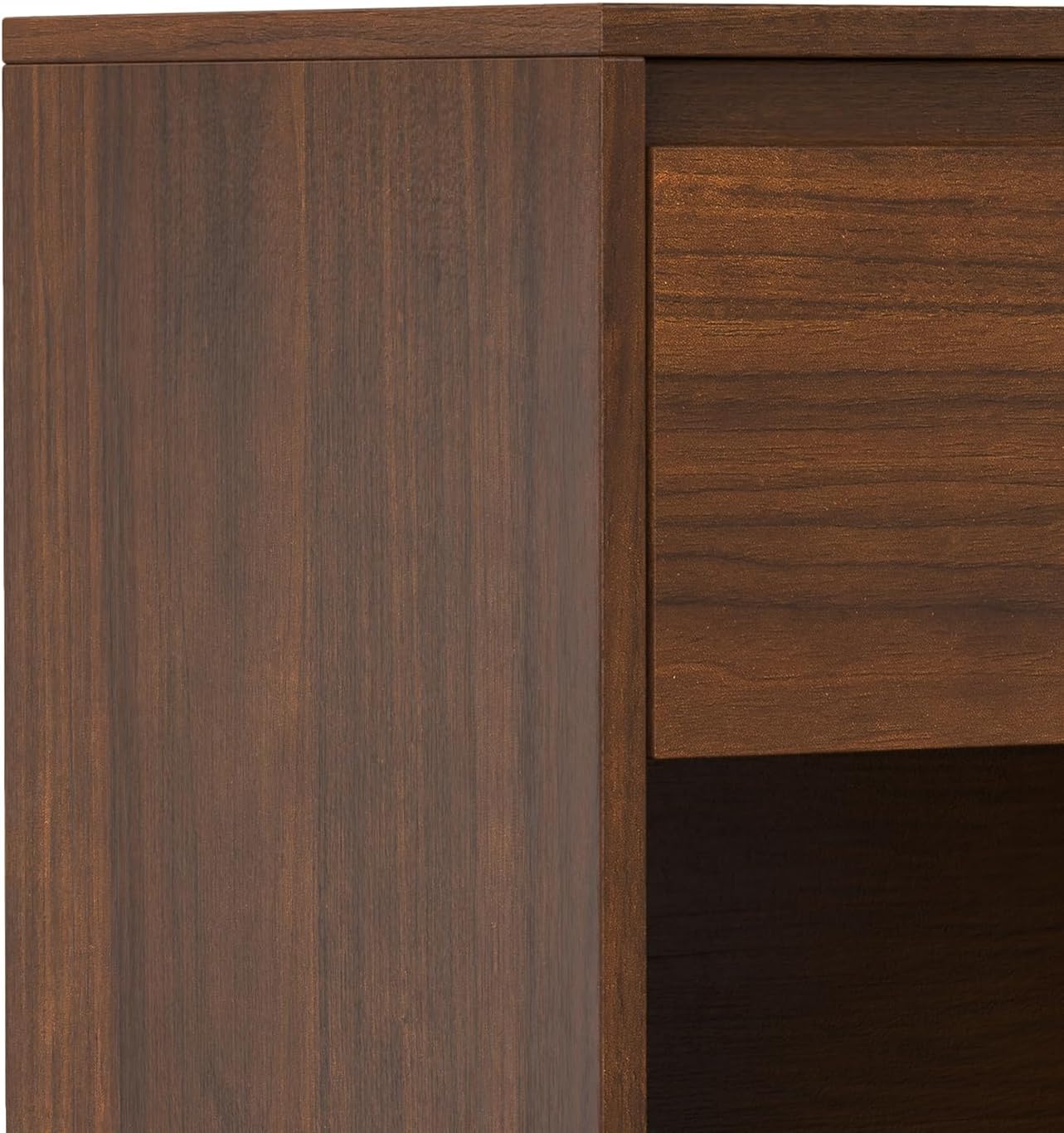 SIMPLIHOME Hunter Bedside Table - 20 inch Wide Solid Wood Nightstand in Walnut, Industrial Modern Bedroom Side or End Table with 1 Drawer, Open Storage and Hairpin Legs