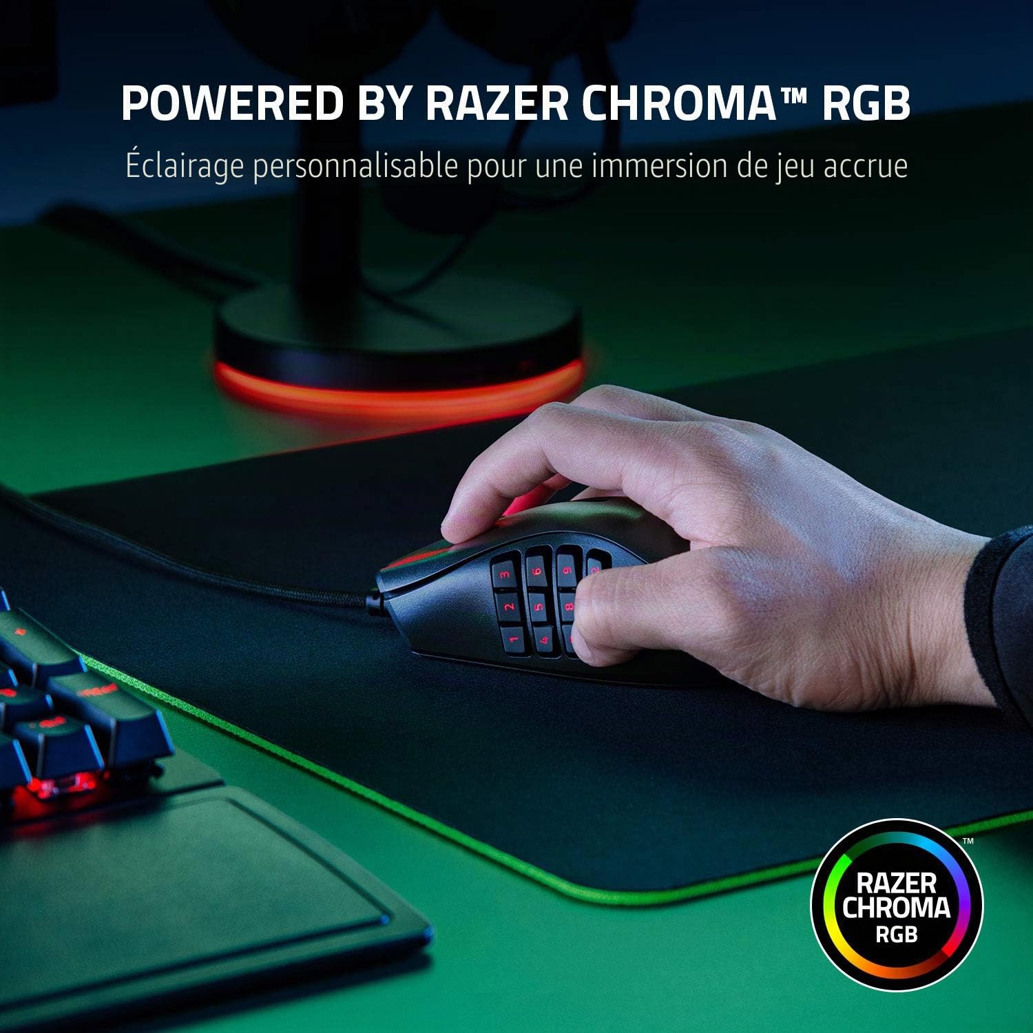 Razer Naga X MMO Souris Gaming Filaire 16K DPI Capteur Optique 2ème Génération Eclairage Chroma RGB 16 Boutons Programmables 85g Noir Classique