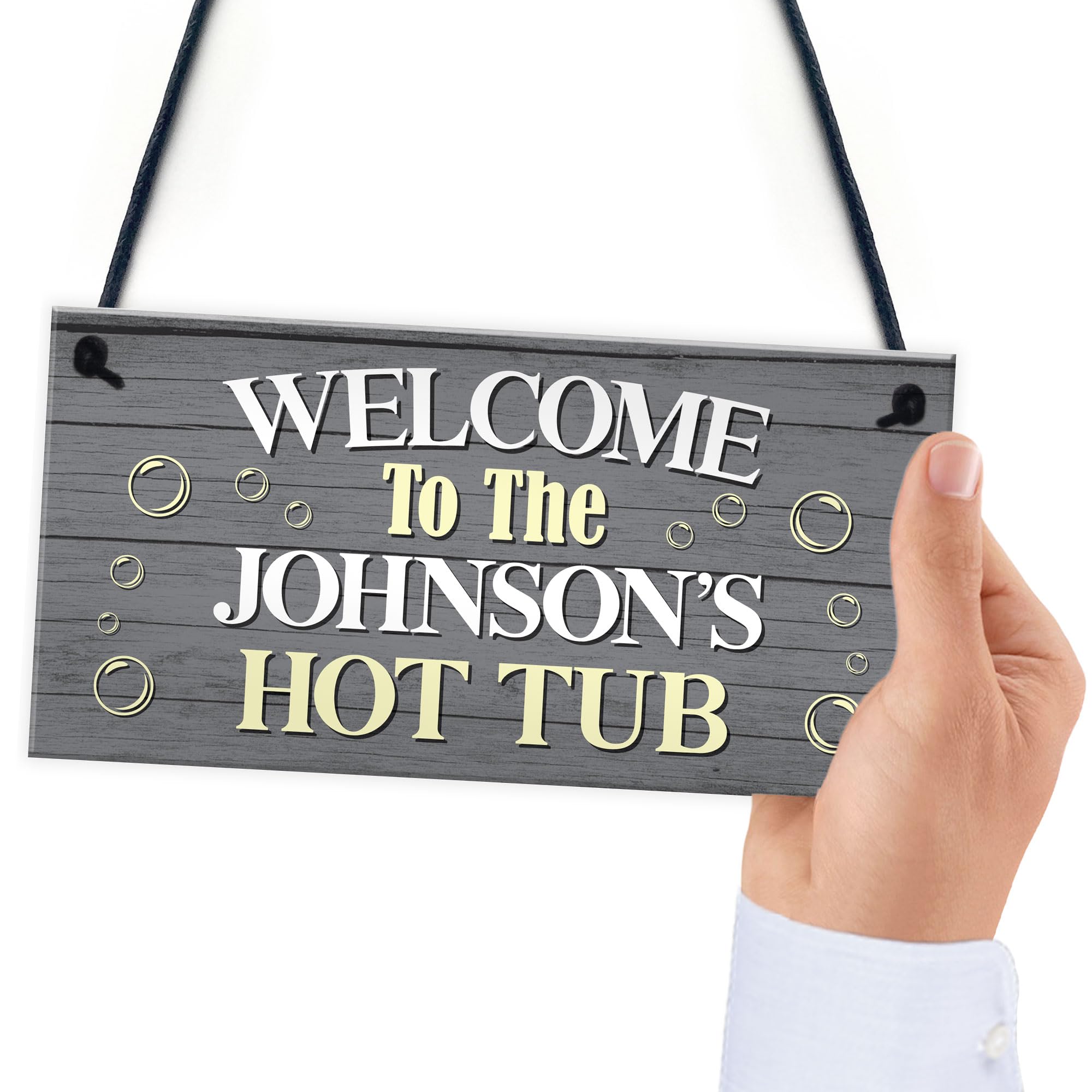 Red Ocean PERSONALISED Hot Tub Welcome Sign - hot tub accessories - hot tub garden sign - garden sign for hot tub - personalised hot tub lazy spa signs - garden decor signs
