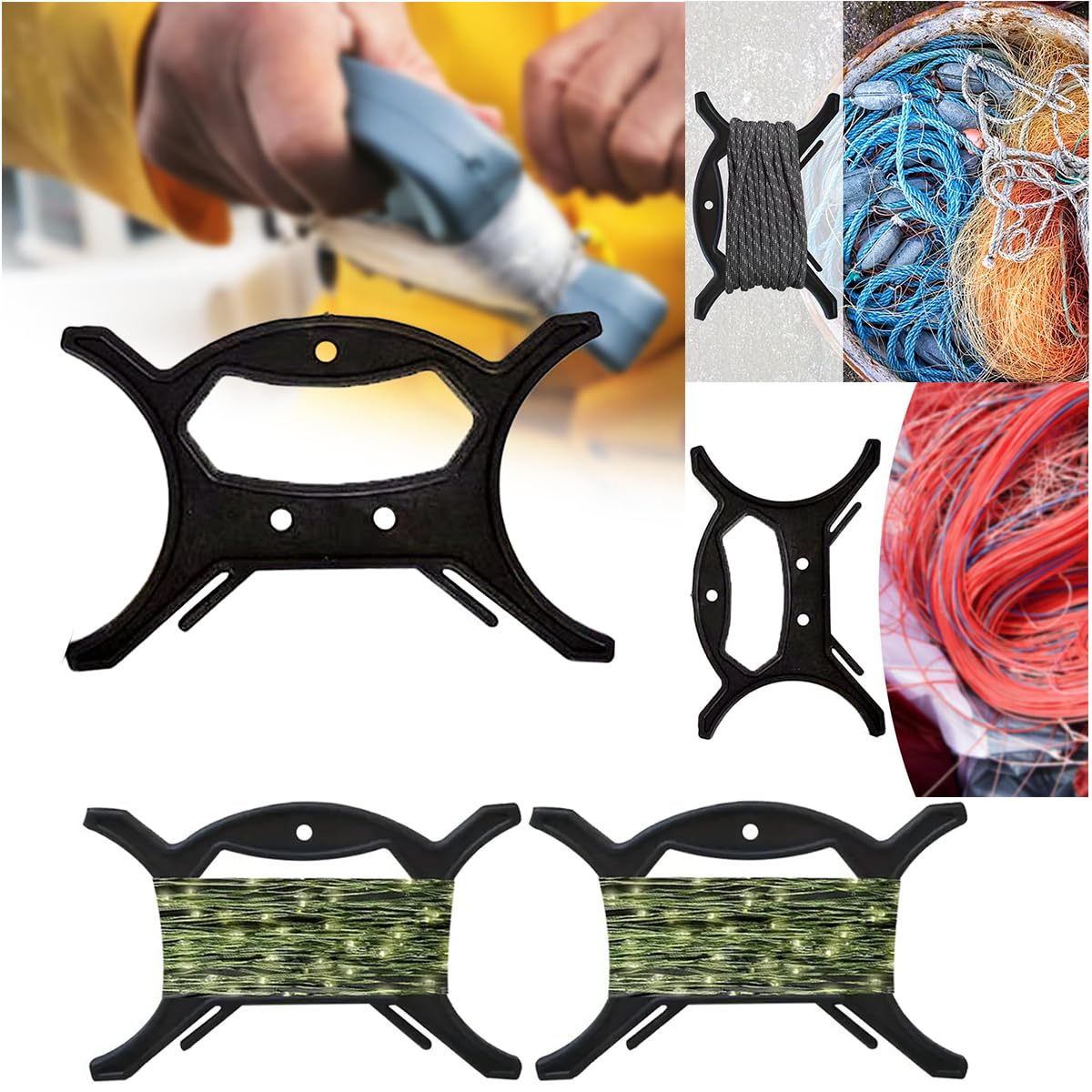 ZAAWUUT Lights Cables Organizer,Rope Winder,Holiday Lights Storage Holder for Tree Lights,Extension Cord Reel for Home Car Outdoor,4 Pieces,7.87 inch - Image 2