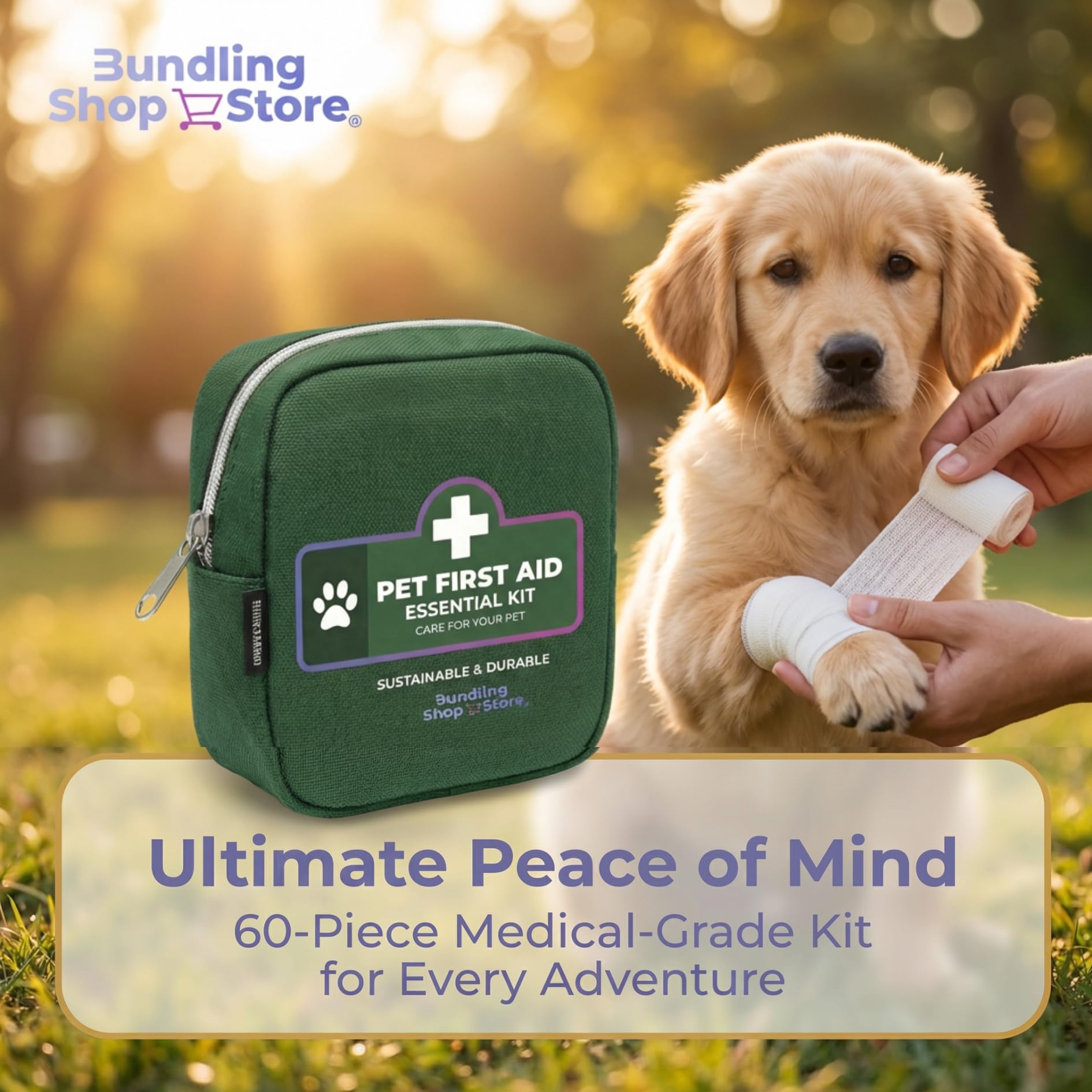 Premium Pet First Aid Kit for Dogs & Cats - 60pc - Mini First aid kit Compact Emergency Medical Supplies - Lightweight & Waterproof Case for Hiking, Travel & Home - Includes Tick Remover & Emergency - image 2