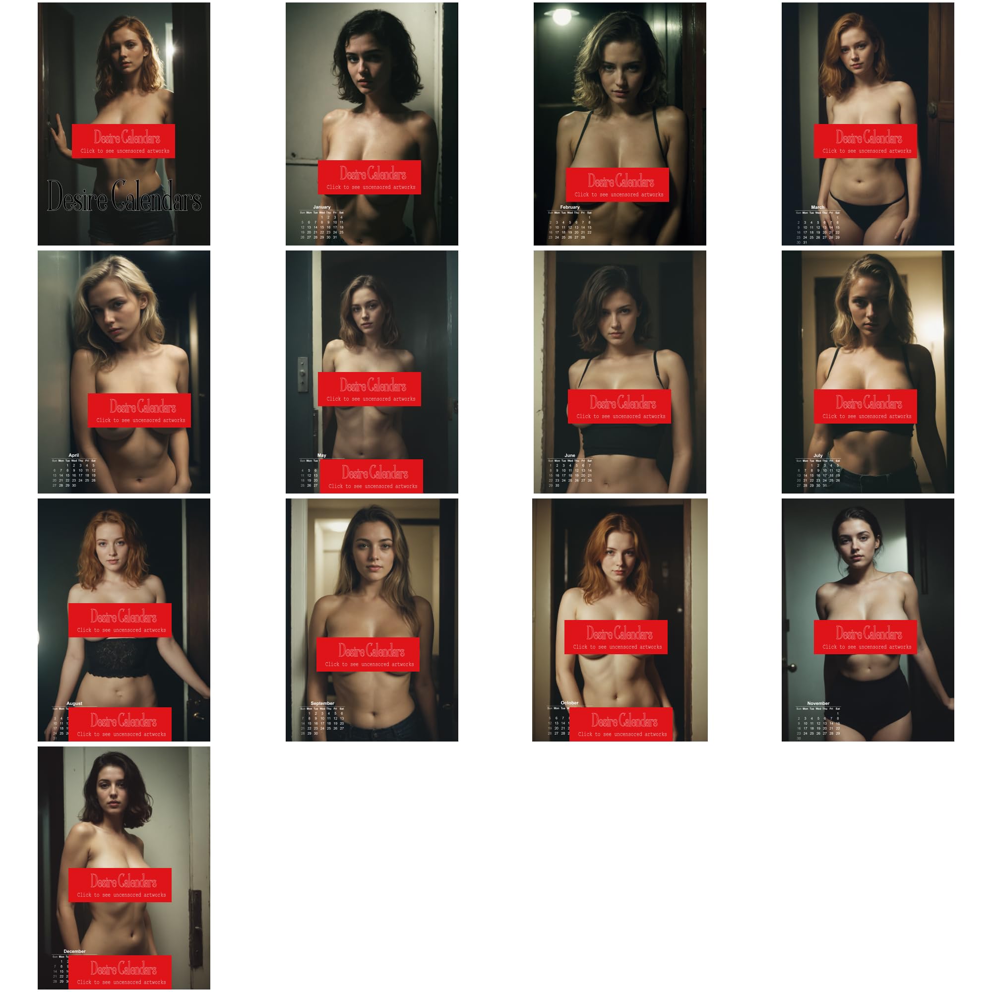 Calendrier Sexy Topless Mural 2025 La Fille D'à Coté