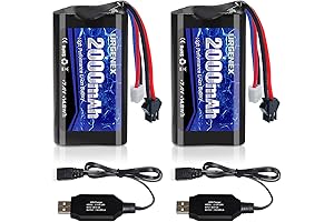 UPGRADE 7.4V 2000mAh 2S Battery with SM 2P Plug