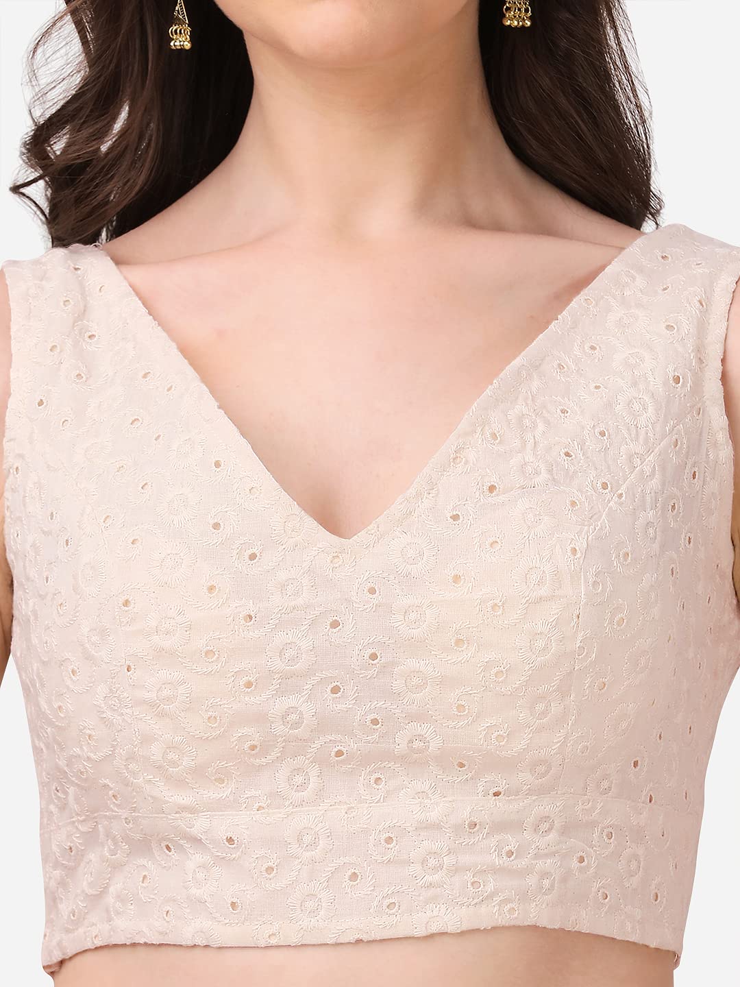 OOMPH! Camicetta da donna in cotone, con collo alto Hakoba