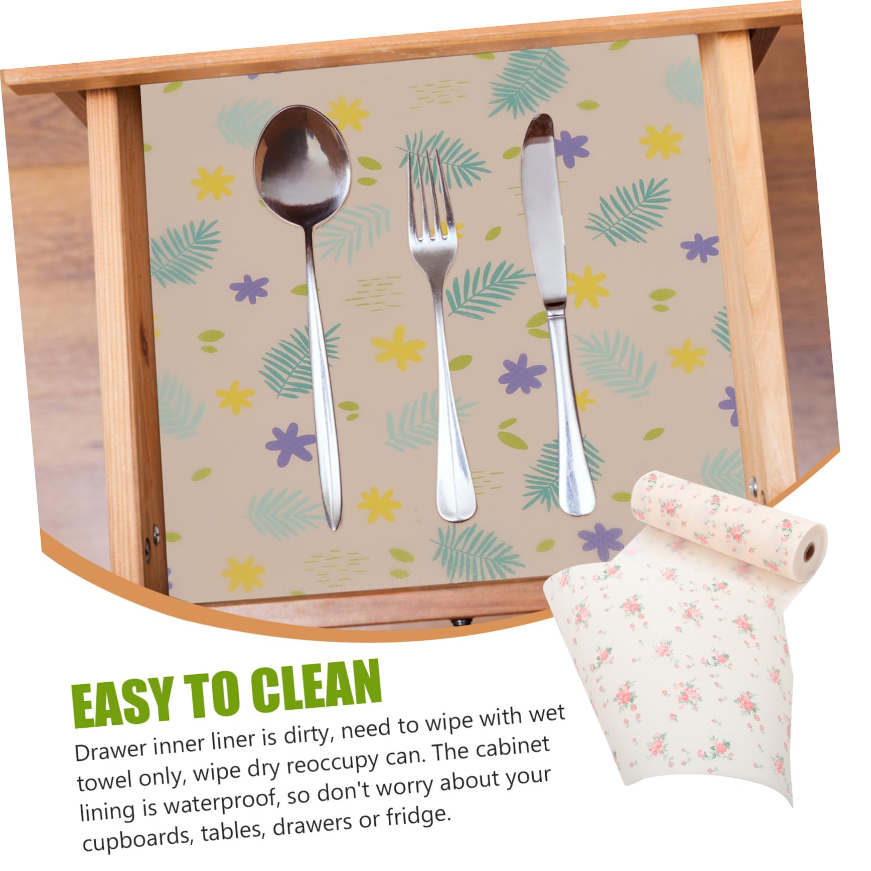 TOPBATHY Waterproof Non-Slip Kitchen Drawer Liner Oil-Proof Protective Mat for Cabinets and Cupboards 196.85X11.81X0.04In - Image 3