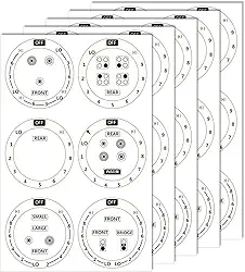 Conjunto de 5 Adesivos para Botões de Fogão, Símbolos Adesivos para Controle Queimador Superior, Forno Fogão a Gás Botão Identificação Queimador