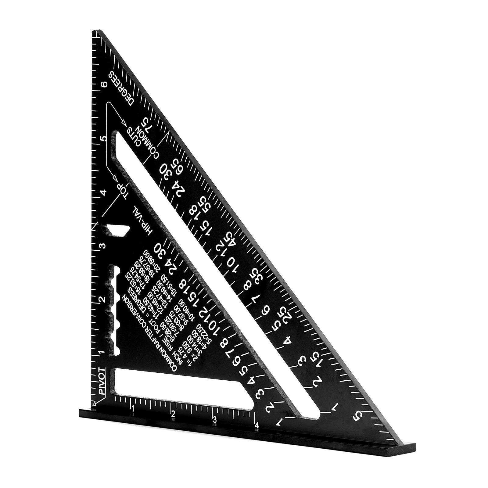 7 Inch Triangle Ruler, Aluminum Alloy Triangle Ruler Rafter Square Protractor High Precision Square Layout Tool for Engineer Carpenter (Metric and Imperial)